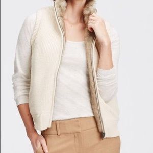 EUC Ann Taylor faux fur reversible vest
